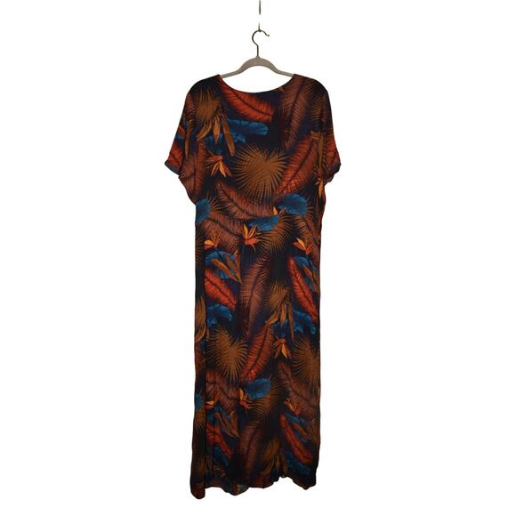 CITY CHIC $109 Crinkle Textured Tropical Print V-Neck Maxi Dress XXL / 24 - Picture 2 of 4